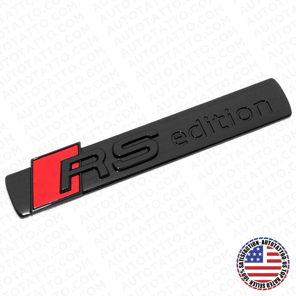 Audi RS Edition Side Fender Marker Logo Emblem Decal Badge Decorate Gloss Black
