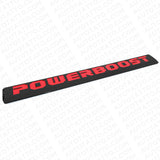 2x POWERBOOST Latter Emblem Left Door Black Red 10x1 inches 2019-2023 F-150