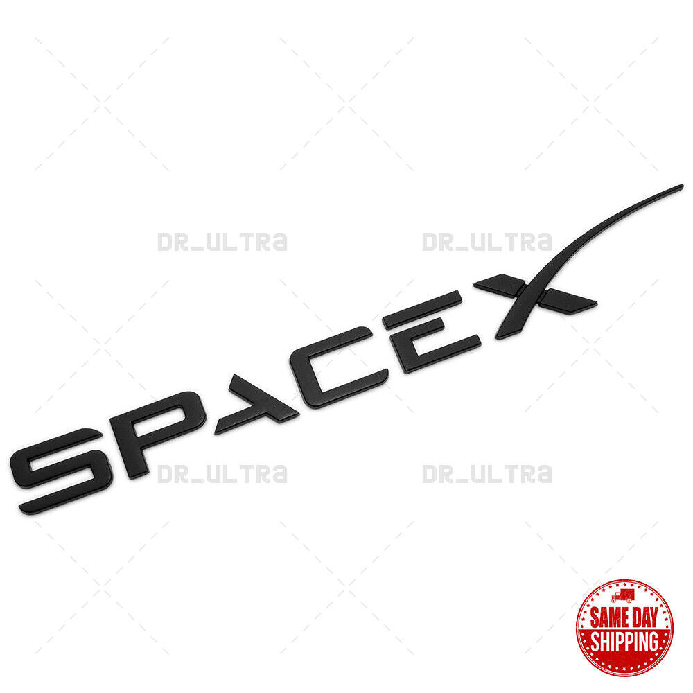 Tesla SpaceX 3D Decal Letter Nameplate Logo Badge Emblem Decorate Matte Black