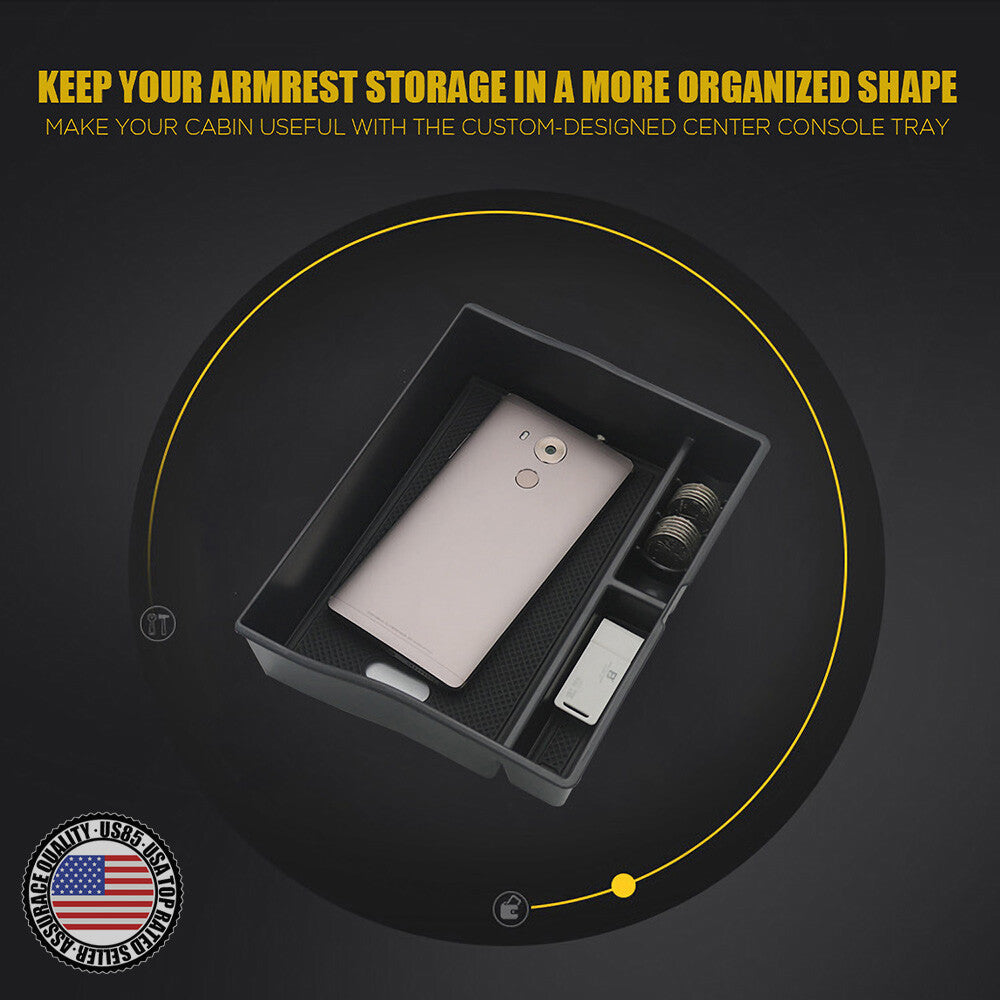 For Toyota 11-20 Sienna Center Armrest Console Organizer Storage Box Coin Phone