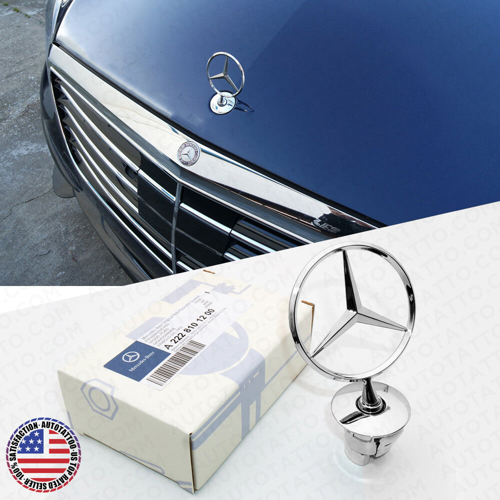 Mercedes-Benz OEM Front Hood Ornament Mounted Star Logo Badge Emblem A222
