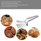 304 Stainles Steel Food Steak Flipping Spatula Tong Clip Kitchen Cooking Tool
