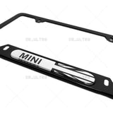 Mini Cooper Front Rear Car License Plate Frame Cover Stainless Steel Sport Black