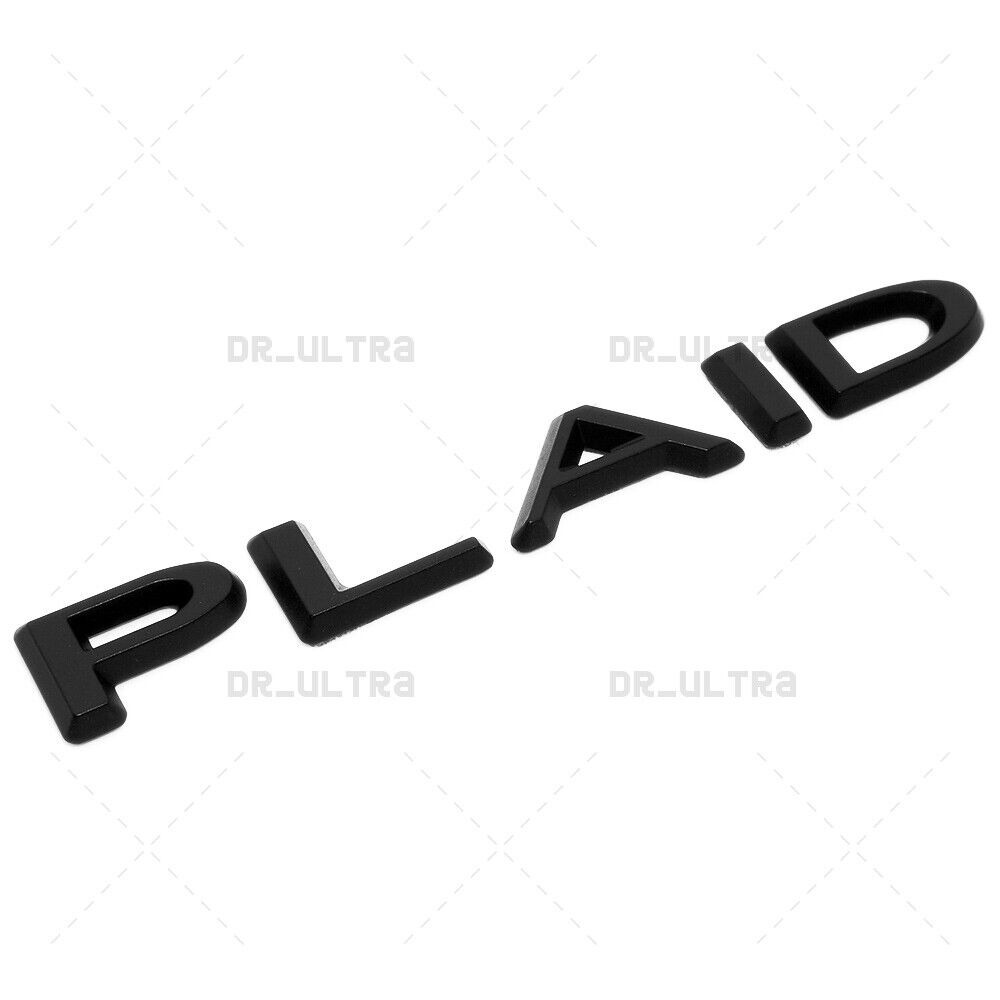 Tesla Model 3 S X Y Rear Tailgate Lid Plaid Nameplate Logo Badge Emblem Black