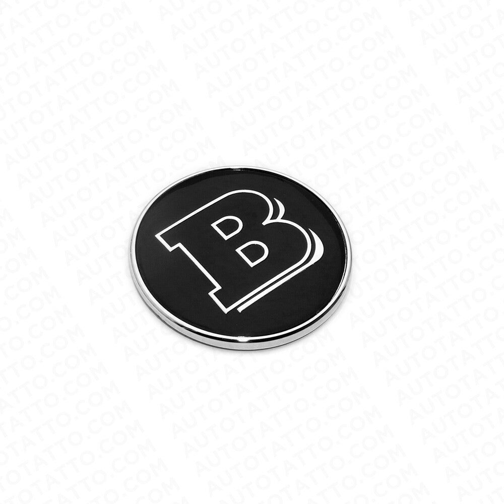 Universal Mercedes Brabus Black Hood Flat Adhesive Badge Logo Emblem AMG Sport