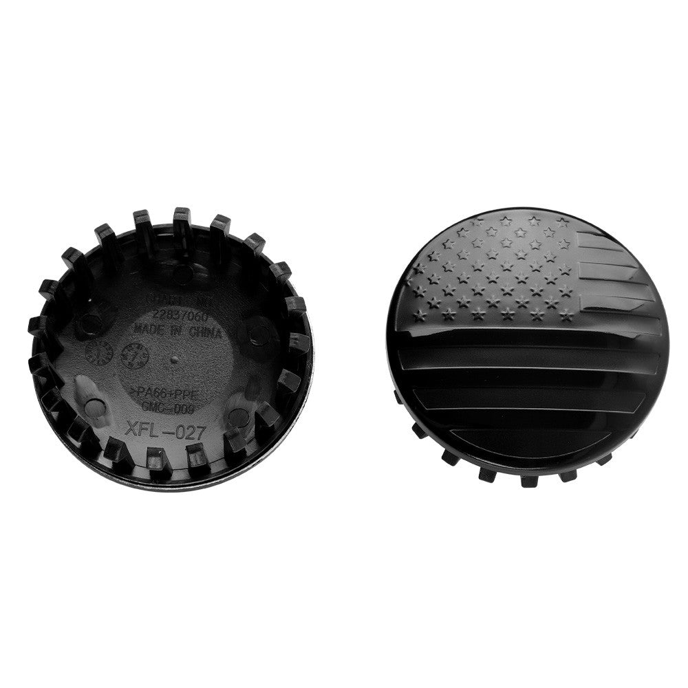 4Pc For Chevrolet GMC Center Caps 3.25” 83mm Blackout American USA Flag 22837060