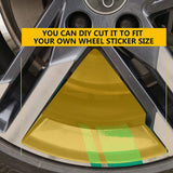 6pcs Car Wheels Tire Rim Vinyl Decal Racing Stripes Sport Decorate Sticker Green