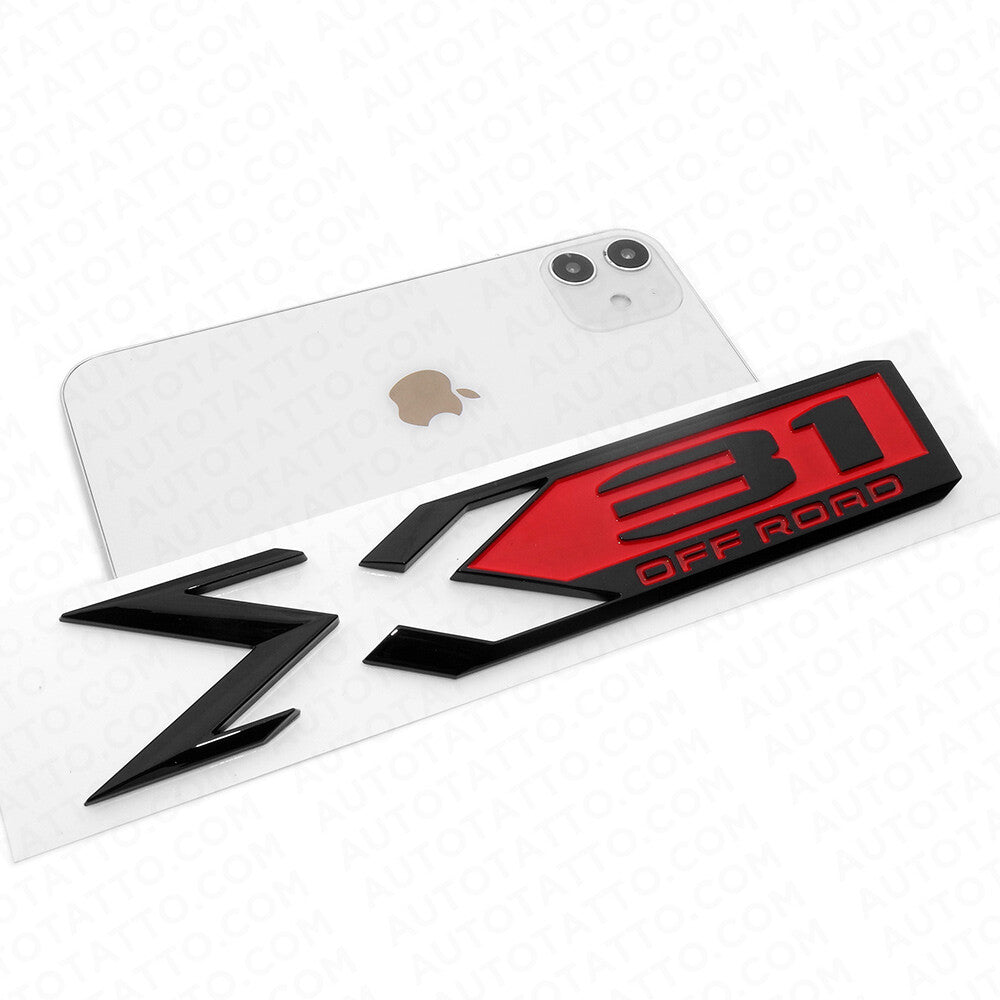 GMC Sierra X31 Off Road Truck Bed Decal Badge Logo Emblem Nameplate Black & Red