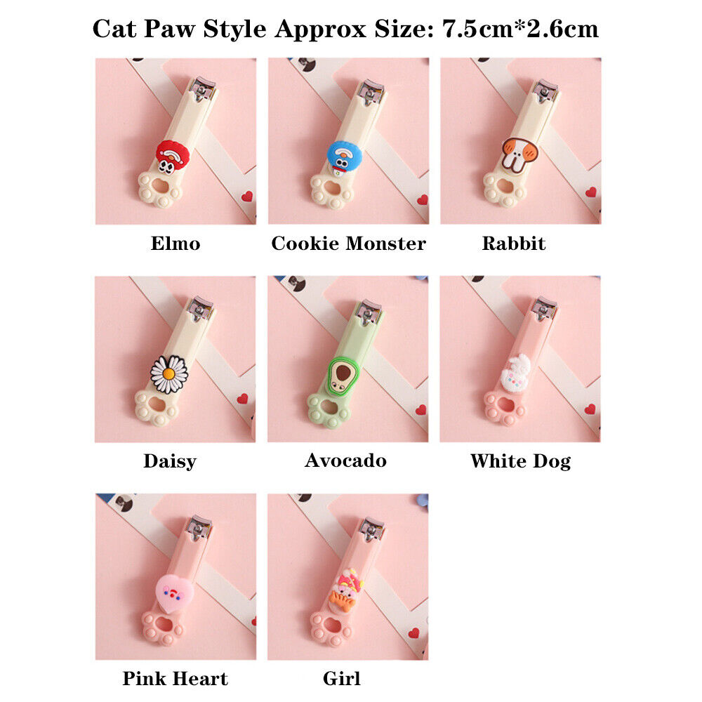 2x Cute Cartoon ABS Stainless Steel Nail clippers Nail Cutter Tool(Random Style)