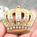 Universal Fashion Zinc Alloy Bling Crystal Crown Car Decal Sticker Decoration