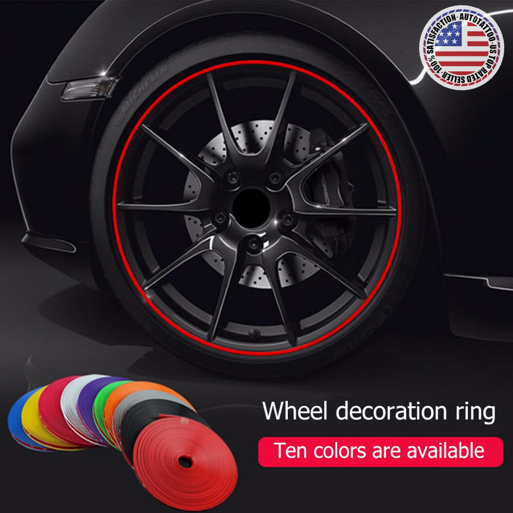 26FT Car Wheels Hub Rim Edge Protector Ring Tire Guard Sticker Rubber Strip Line