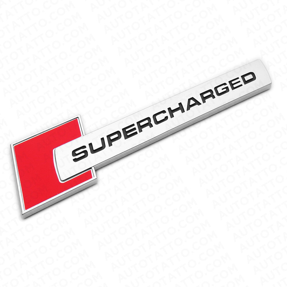 For Audi Supercharged Side Fender Marker Logo Emblem Badge Decoration OEM ABS