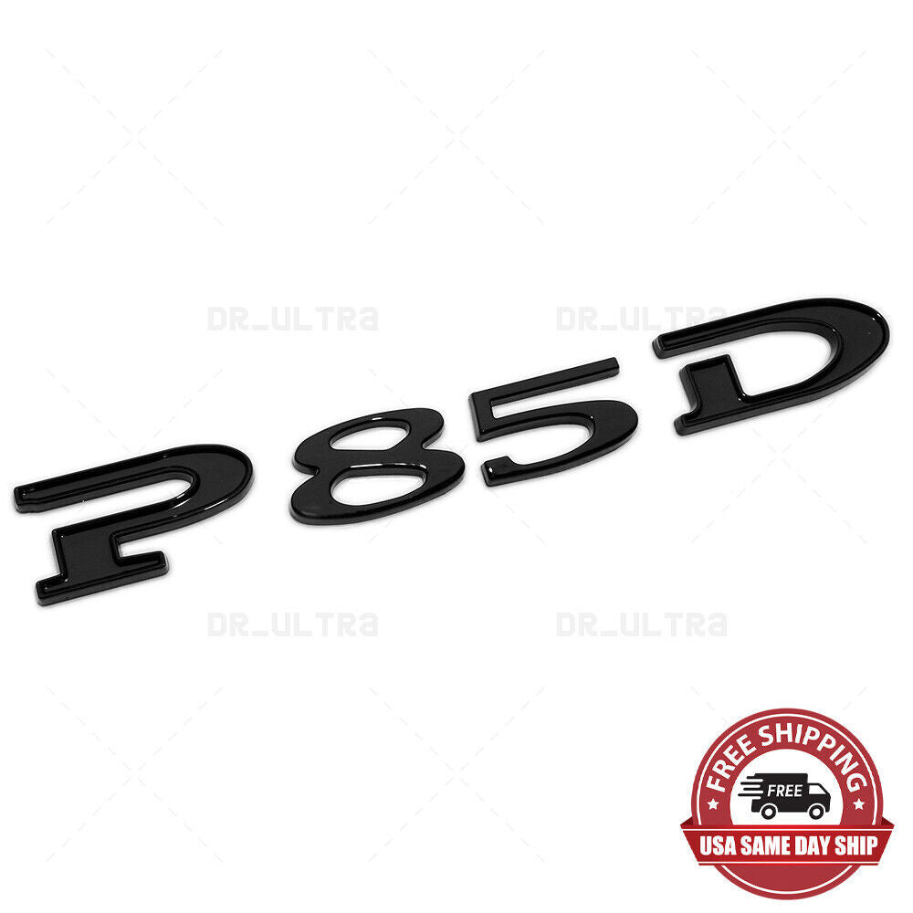 Tesla Rear Liftgate Lid Model P85D Nameplate Logo Badge Emblem Sport Gloss Black