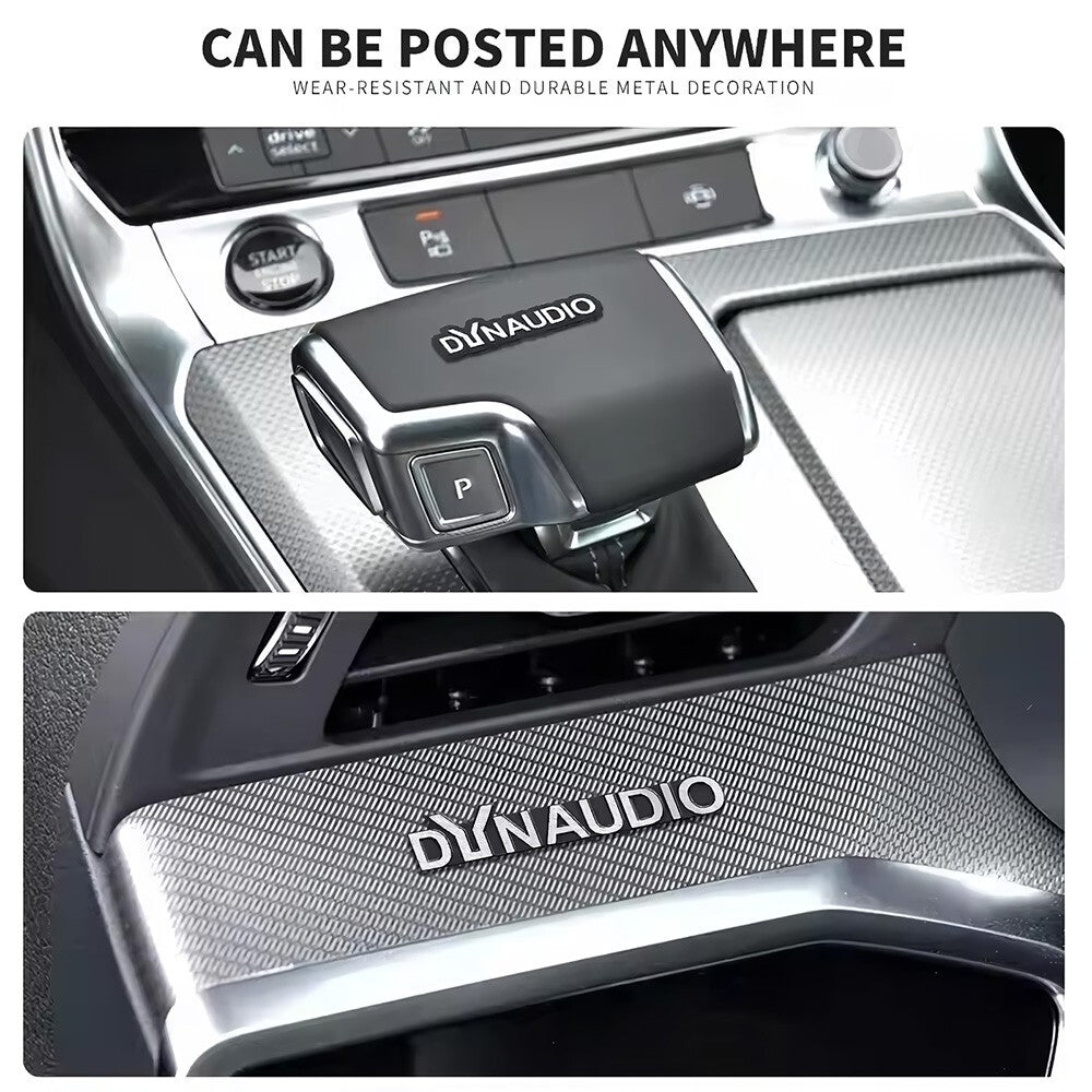 2pcs Dynaudio 50mm Aluminum Logo Emblem Car Door Speaker Badge Decal Replacement