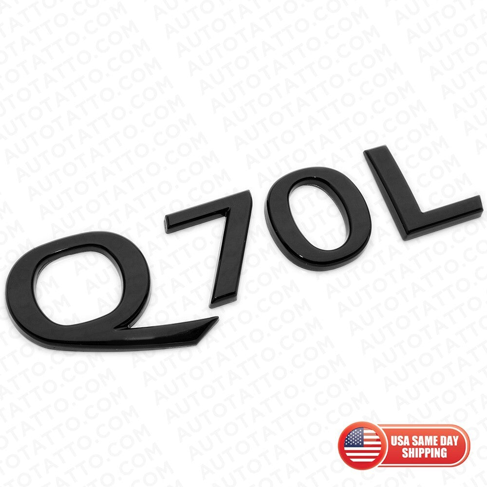 For Infiniti Q70L Rear Trunk Letter Badge Emblem Nameplate Sport Gloss Black