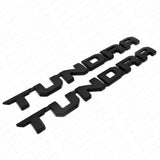 2pcs 13-21 Black Tundra Letter Side Fender Tailgate Nameplate Emblem Badge Logo