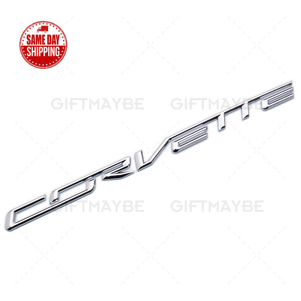 14-19 Corvette C7 OEM Chrome Front Rear Fender Set Letter Badge Emblem Sport