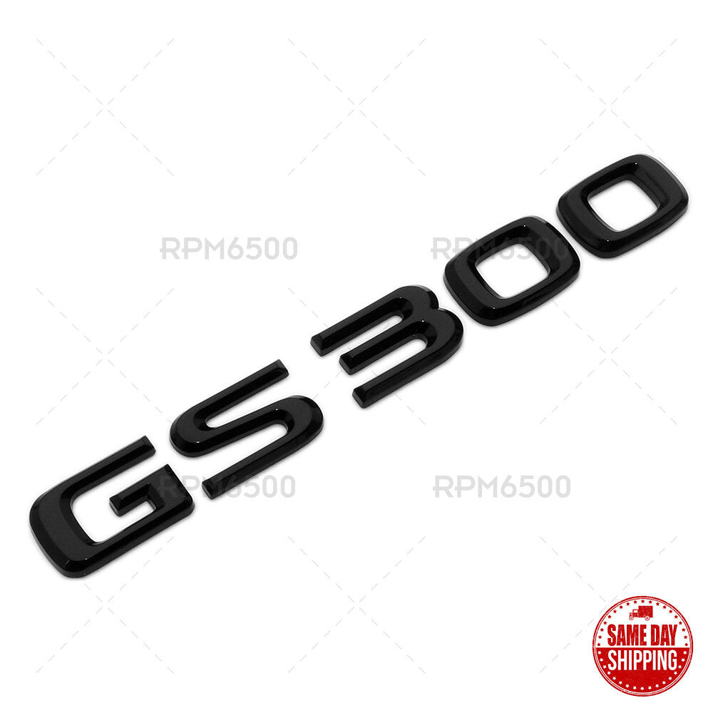 Lexus Trunk Gloss Black GS 300 Letter Logo Badge 3D Decal Emblem Replace F-Sport