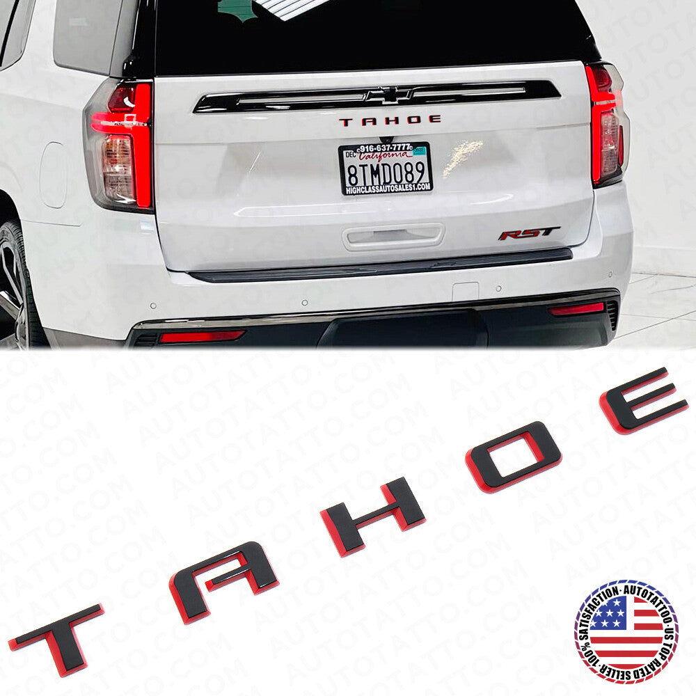 2021+ Chevy Tahoe Redline Black Liftgate Vehicle Nameplate Emblem Sport Decorate