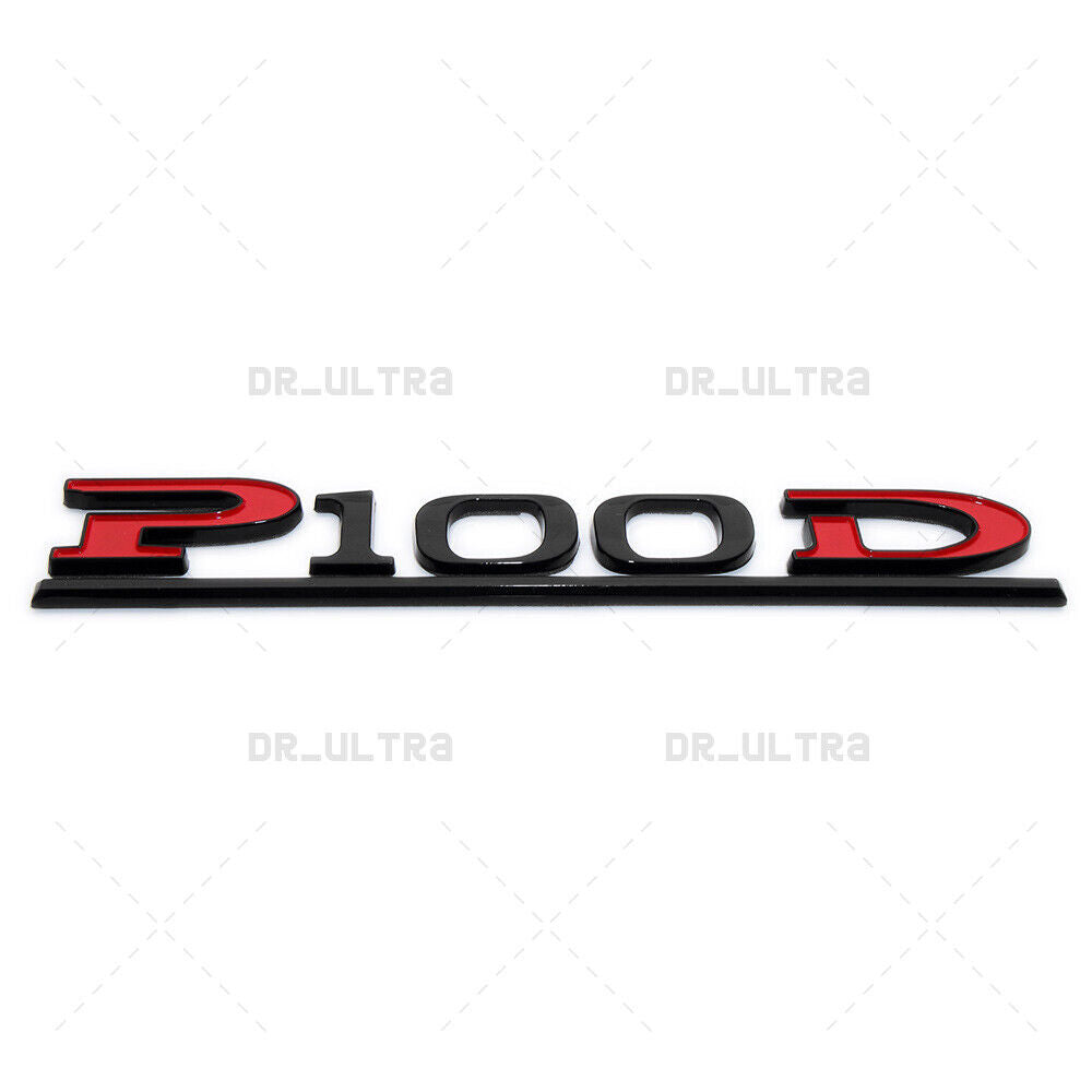 Tesla Liftgate P100D Performance Nameplate Logo Badge Emblem Sport Black Red
