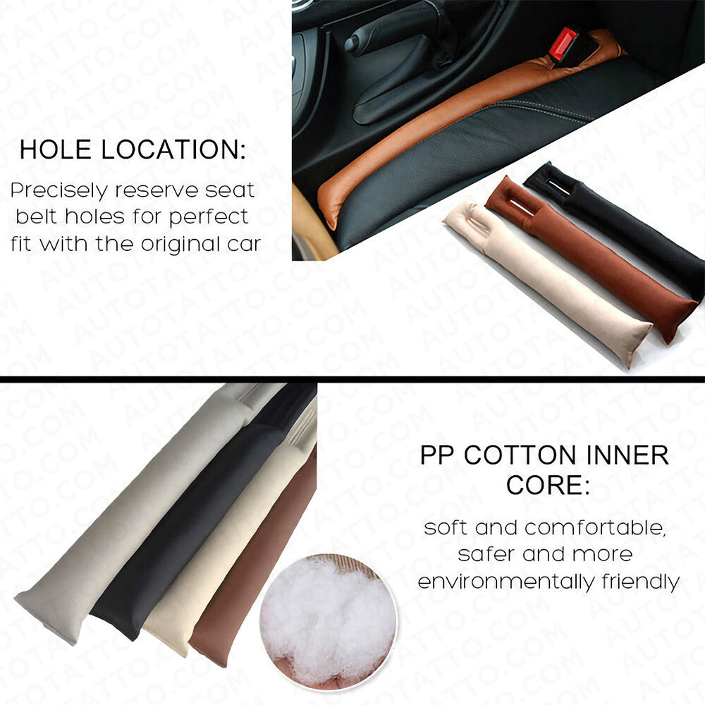 2pcs Universal Car Sport Seat Hand Brake Gap Filler Pad Leather Decoration Gift