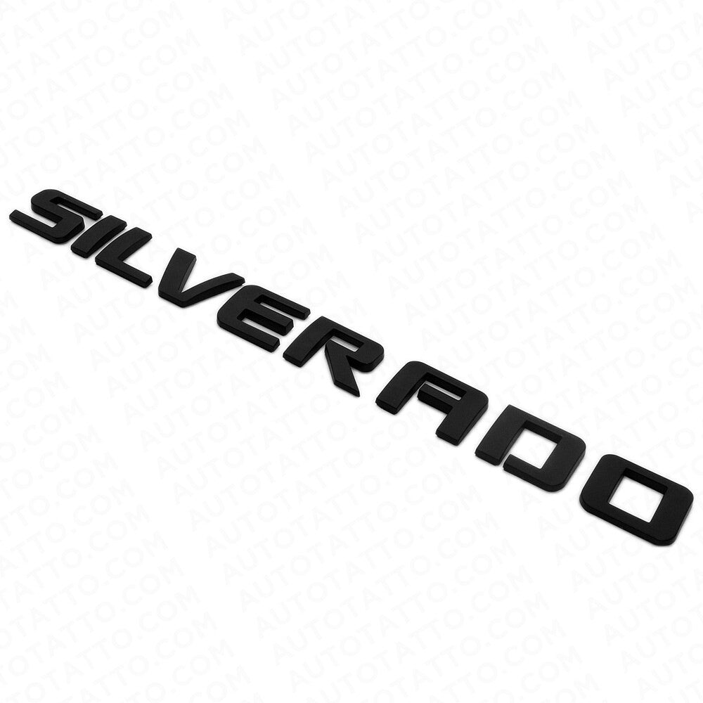 2x Chevy Silverado Fender Tailgate Logo Nameplates Letter 3D Emblem Z71 Black