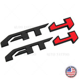 2x GMC Canyon Sierra AT4 Side Front Door Badge Emblem Nameplate OEM Black Red