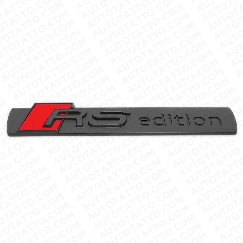 2x Audi Sport RS Edition Side Fender Marker Logo Emblem Decal Badge Matte Black