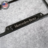 For Mercedes-Benz Sport Carbon Fiber Texture License Plate Frame Cover Gift