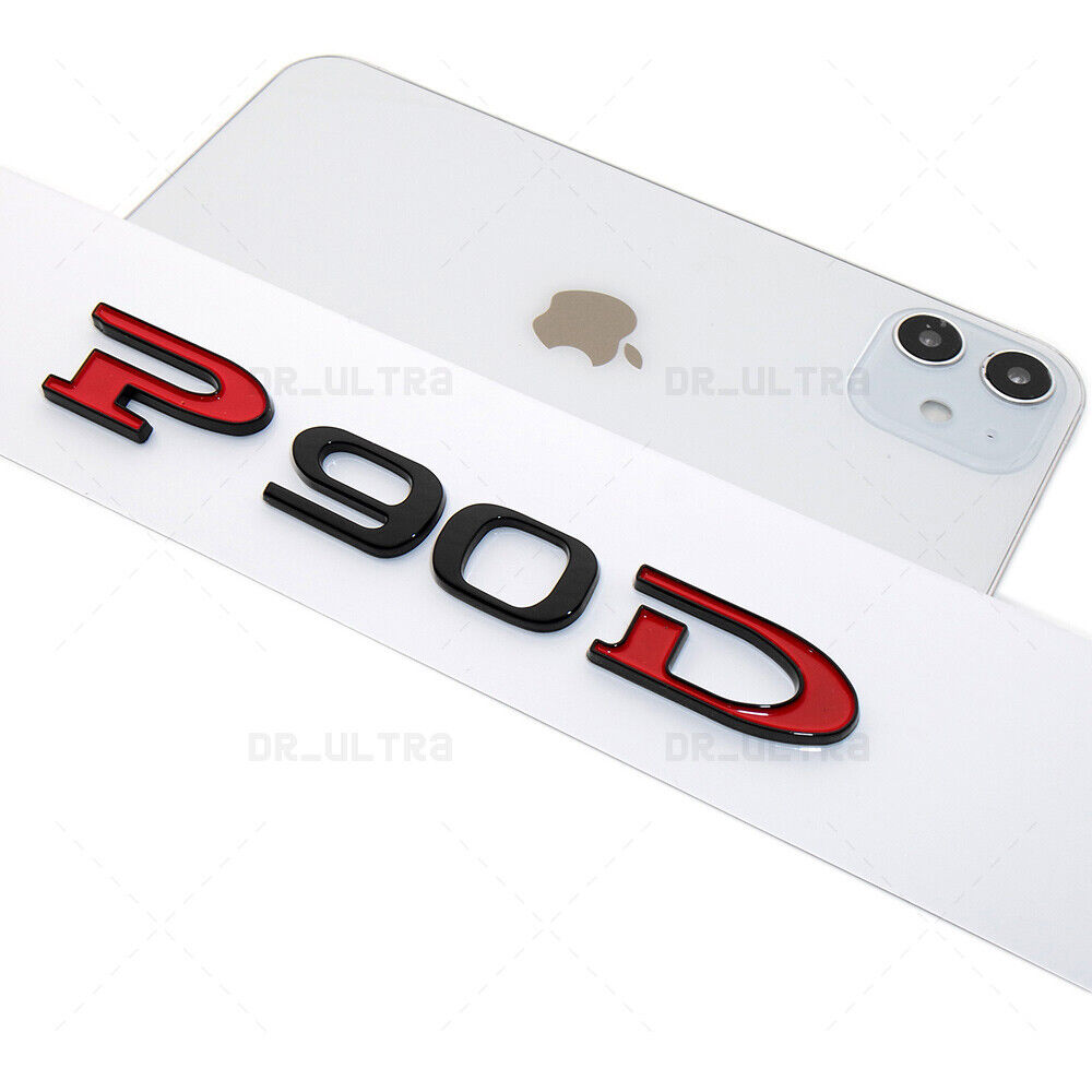 Tesla Rear Liftgate Lid Model P90D Nameplate Logo Badge Emblem Sport Black & Red
