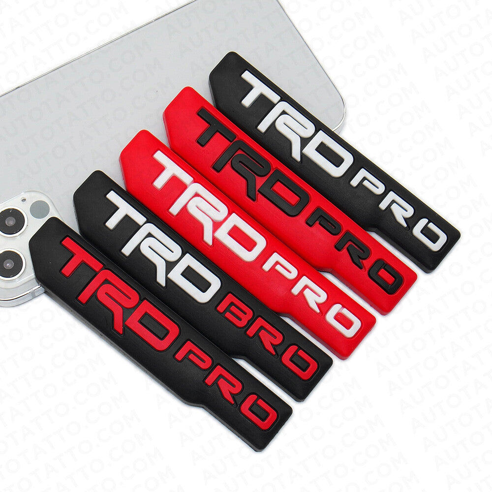 2x Mini TRD Pro Fender Door Tailgate Badge Logo Emblem Silicone Decoration Sport