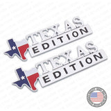 2pcs 3D TEXAS Edition Car Truck Logo Emblem Badge Stickers For Chevy GM GMC
