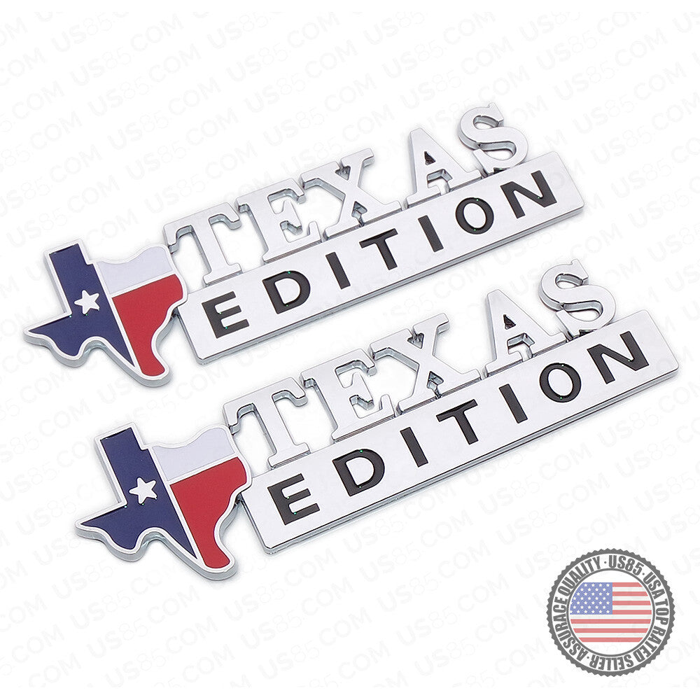 2pcs 3D TEXAS Edition Car Truck Logo Emblem Badge Stickers For Chevy GM GMC