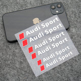 For Audi Sport Car Wheels Brake Caliper Sticker 3D Decal Logo Decoration White