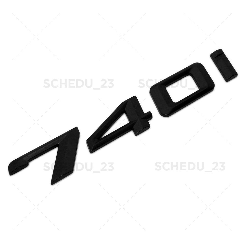 Matte Black 740i Letter Logo Emblem Badge Trunk Lid M Series Performance F01