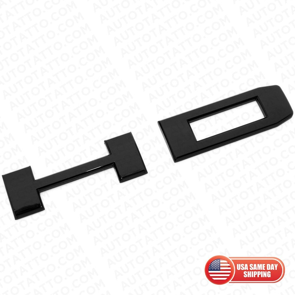 2020+ GMC Chevy HD Front Side Door Nameplates Letter 3D Emblem Gloss Black