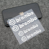 Car Wheel Brake Caliper Brembo Racing Sticker Decal Logo Decoration Sport White