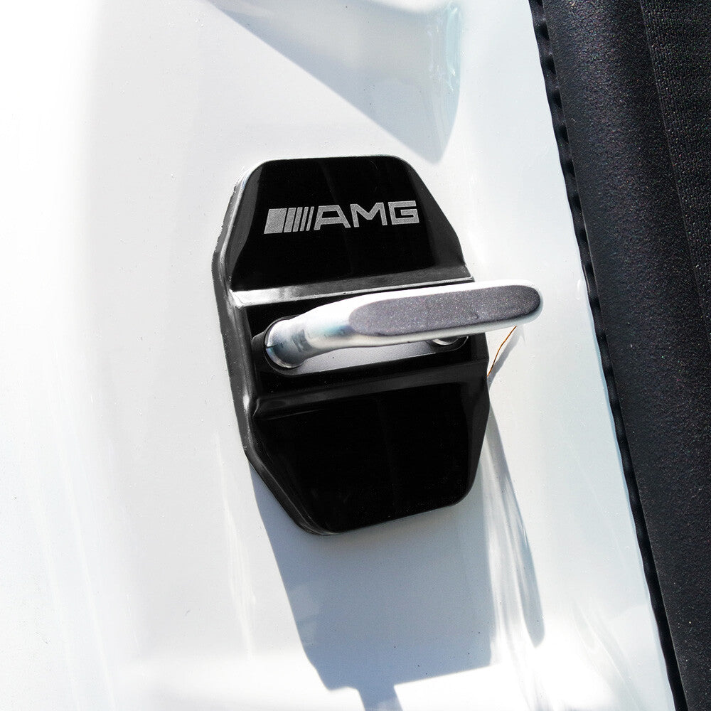 2pcs Stainless Steel Door Striker Cover Lock Buckle Cap For Mercedes AMG Sport