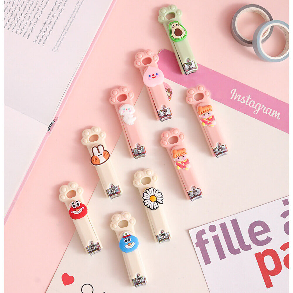 2x Cute Cartoon ABS Stainless Steel Nail clippers Nail Cutter Tool(Random Style)