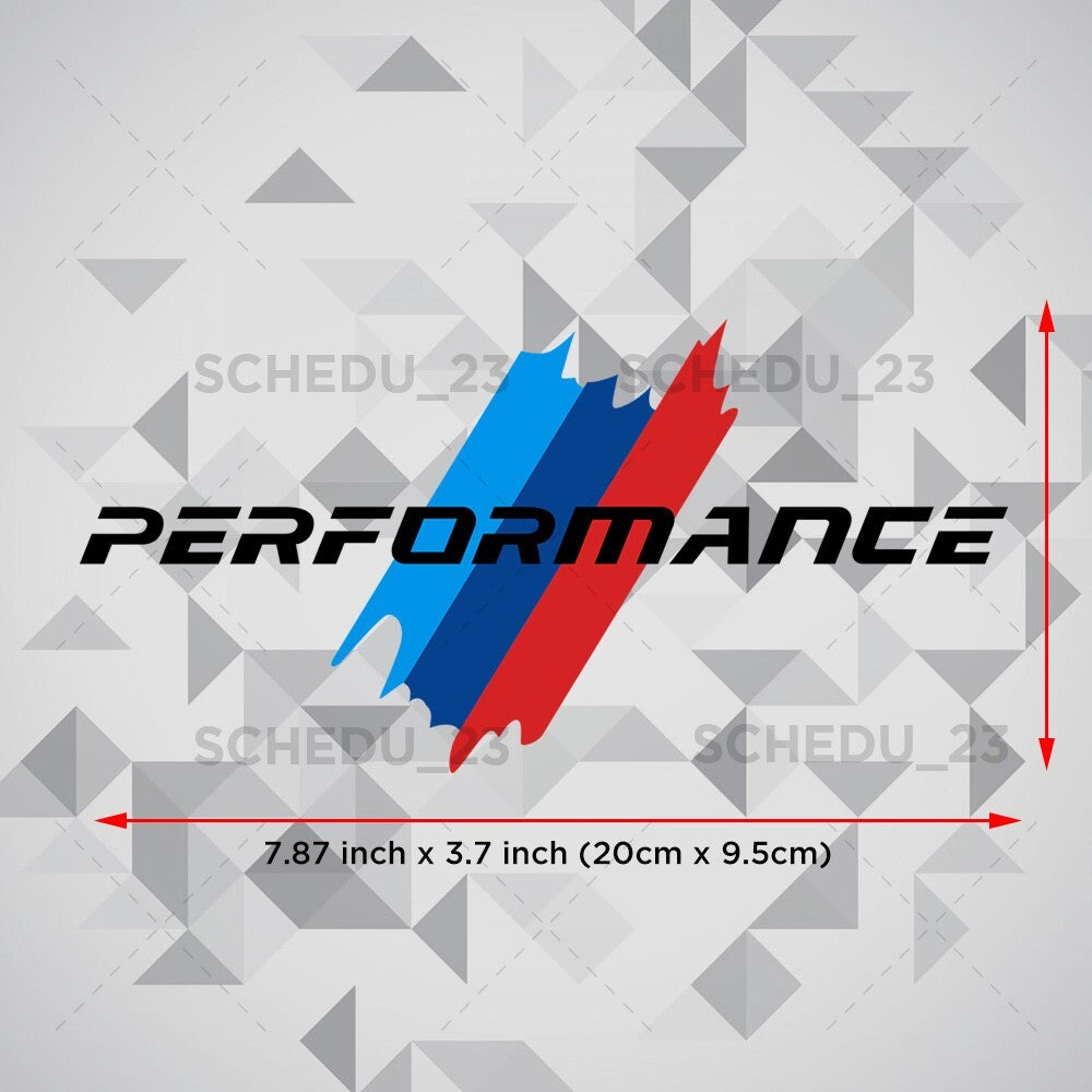 BMW M Performance Sport Car Door Bumper Windows Decorate 3D Sticker Decal Black