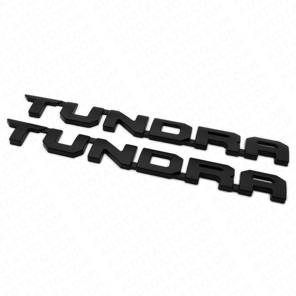 2pcs 13-21 Black Tundra Letter Side Fender Tailgate Nameplate Emblem Badge Logo