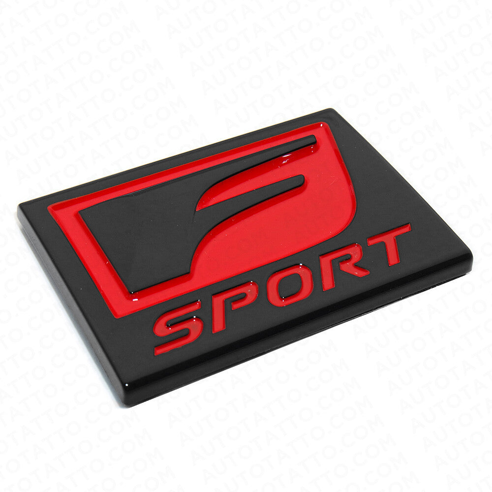 2x F-Sport Logo ABS Badge Side Fender Marker Adhesive Nameplate Emblem Black Red