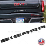 19-21 GMC Sierra with Denali Tailgate Logo Emblem Pickup Badge Nameplate Black