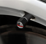 4x Black Red US American Flag Tire Valve Stem Cap for Tundra Sierra Ram F150 250