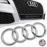 For Audi OEM Chrome Front Grille Rings Badge Logo Emblem Q3 Q5 SQ5 Q7 A6 A7 S7