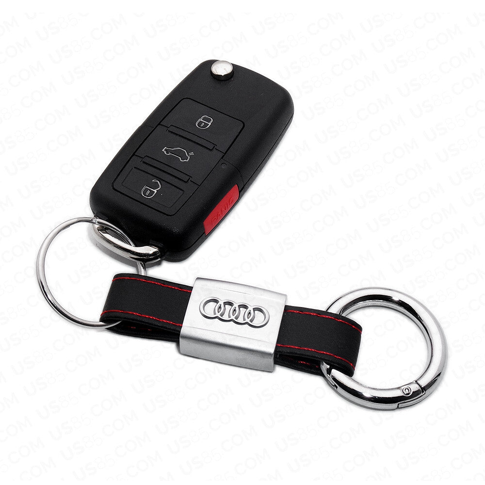 Car SUV Audi Sport Key Chain Elegant Strap Alloy Leather Gift Decoration Gift