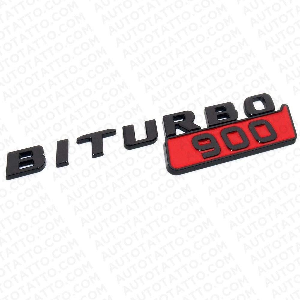 2x Mercedes BRABUS BITURBO 900 Fender Nameplate Badge Marker Emblem Gloss Black