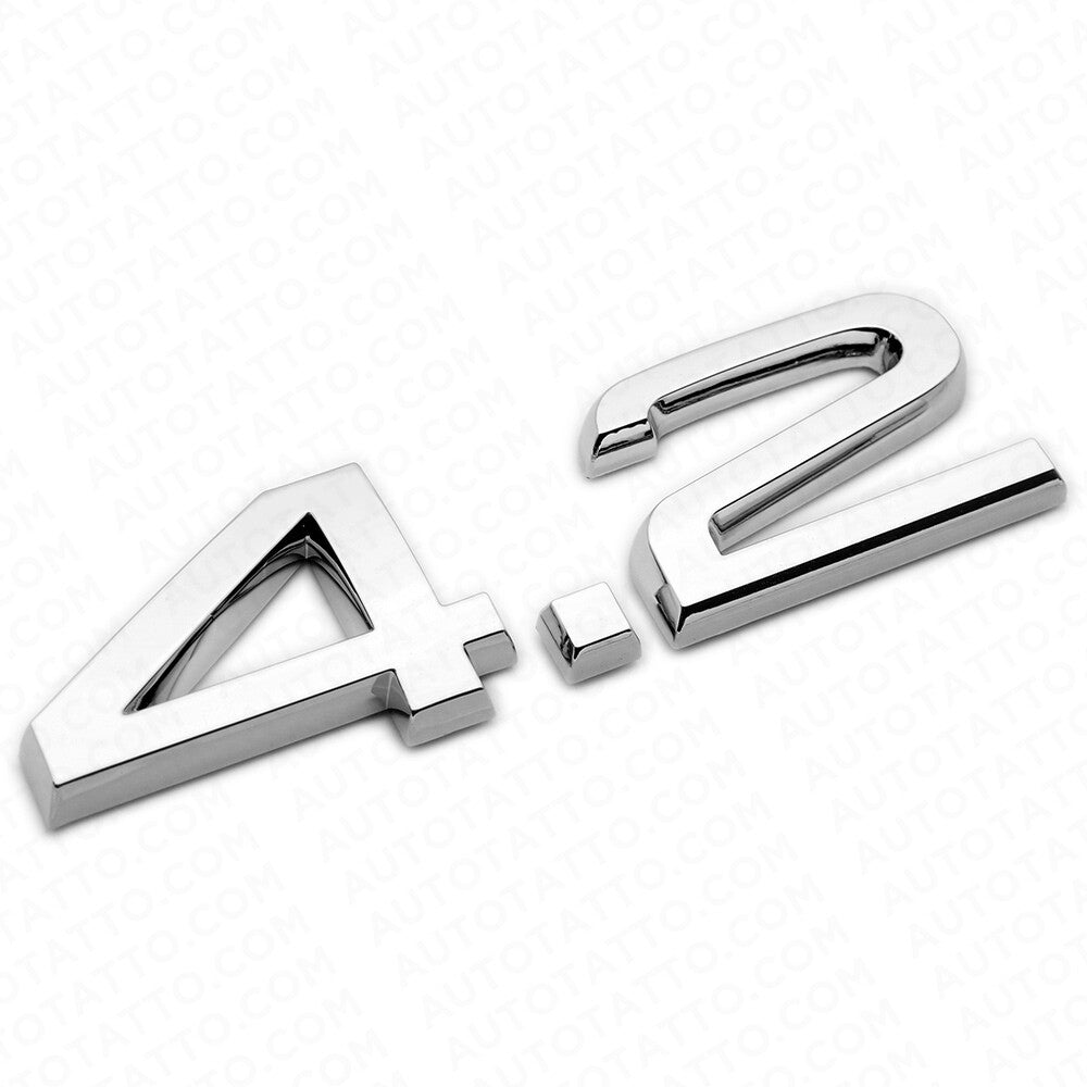 Audi Car Rear Trunk Deck Lid 4.2 Nameplate Emblem Logo Badge OEM Chrome