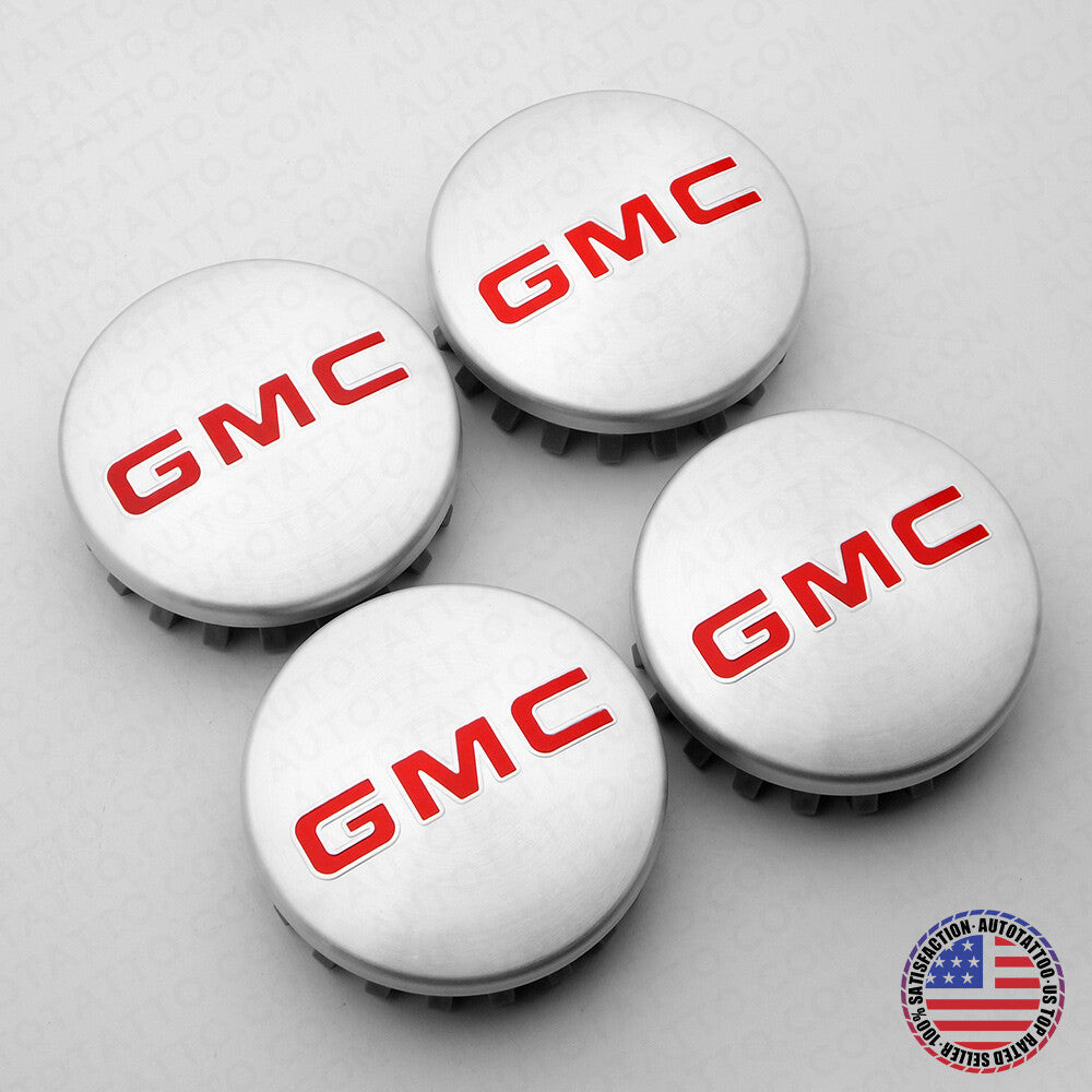 For GMC Sierra Yukon Denali Brushed Aluminum Wheels Center Caps 83mm 3.25"