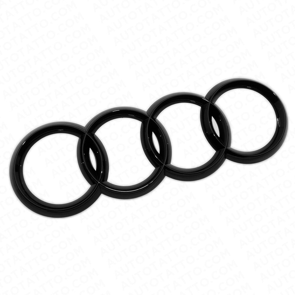 17-19 AUDI Q7 Gloss Black Rear Trunk Liftgate Rings Badge Logo Emblem Decorate